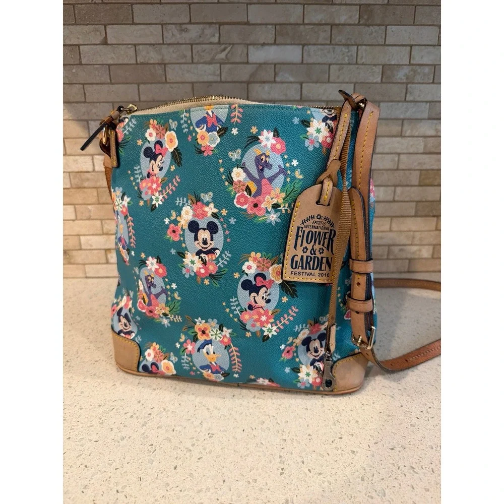 Disney Dooney & Bourke Epcot Flower Garden Festival 2016 Crossbody Bag Figment